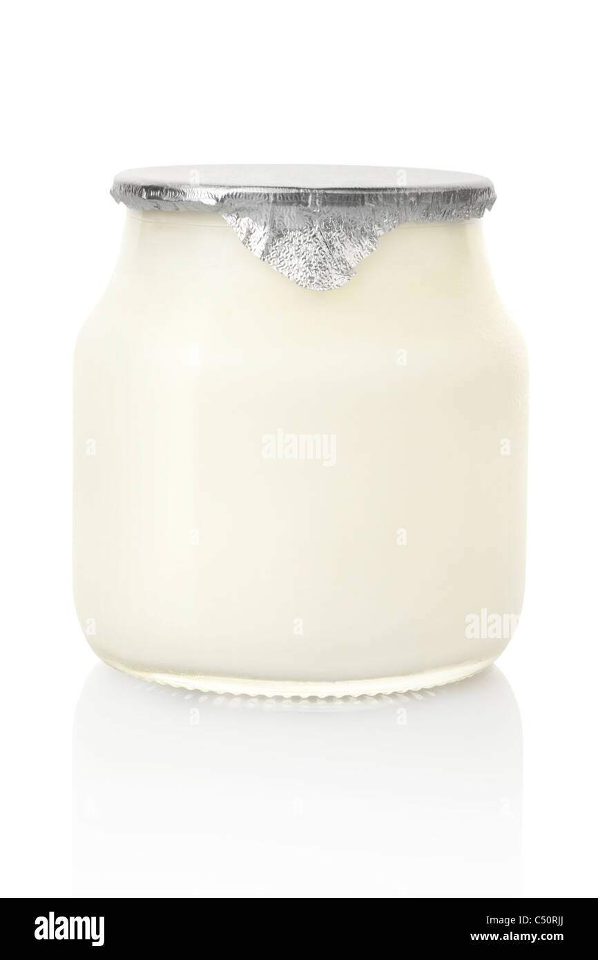 Yogurt jar Stock Photo