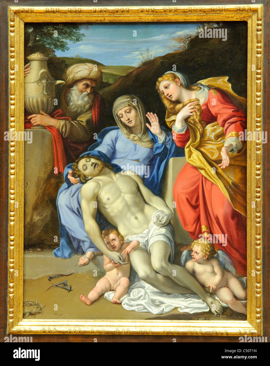 The Lamentation, 1603, by Domenichino Stock Photo