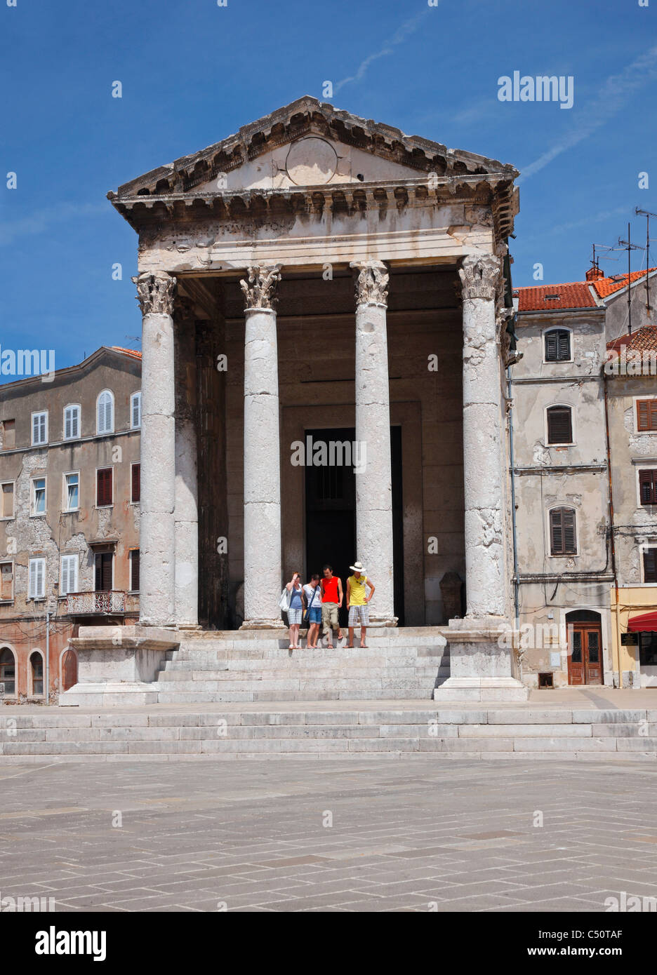 Old Temple Augustus Pula, Istria Stock Photo