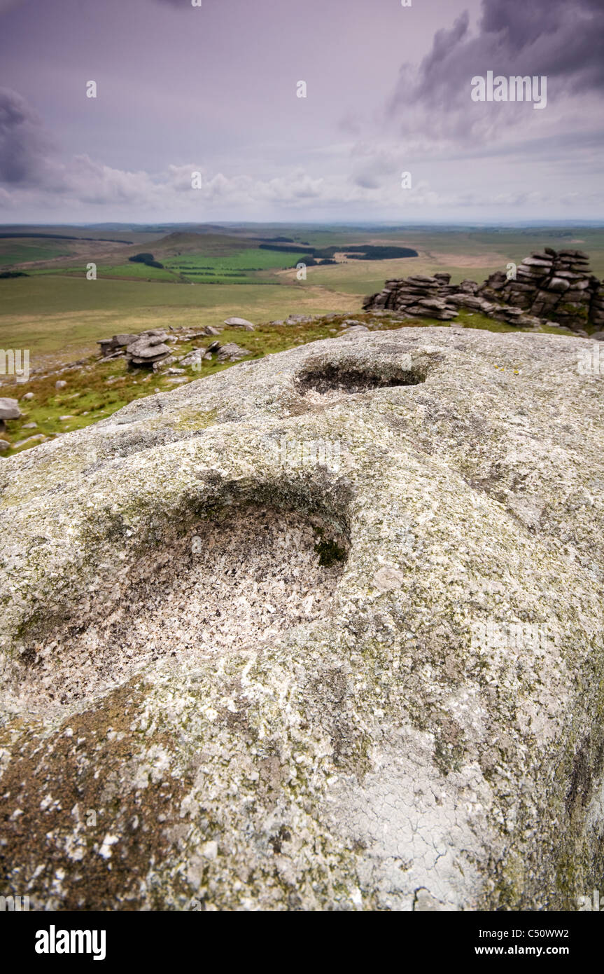 The summit of Rough Tor on Bodmin Moor in Cornwall, England, UK Stock