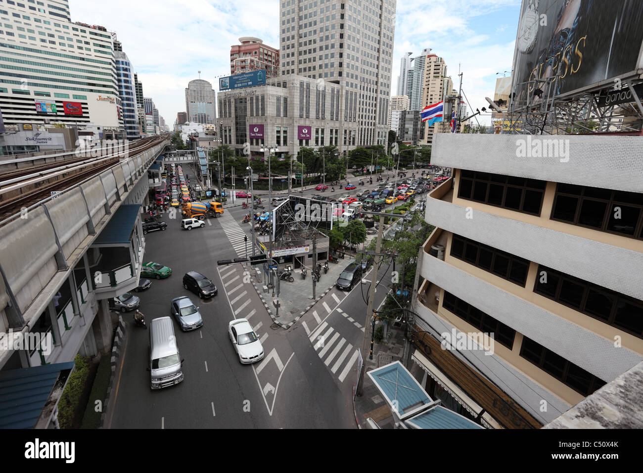 Junction Of Sukhumvit And Asok Roads Bangkok Thailand From Bts Junction Of Sukhumvit And Asok Roads Bangkok Thailand From Bts