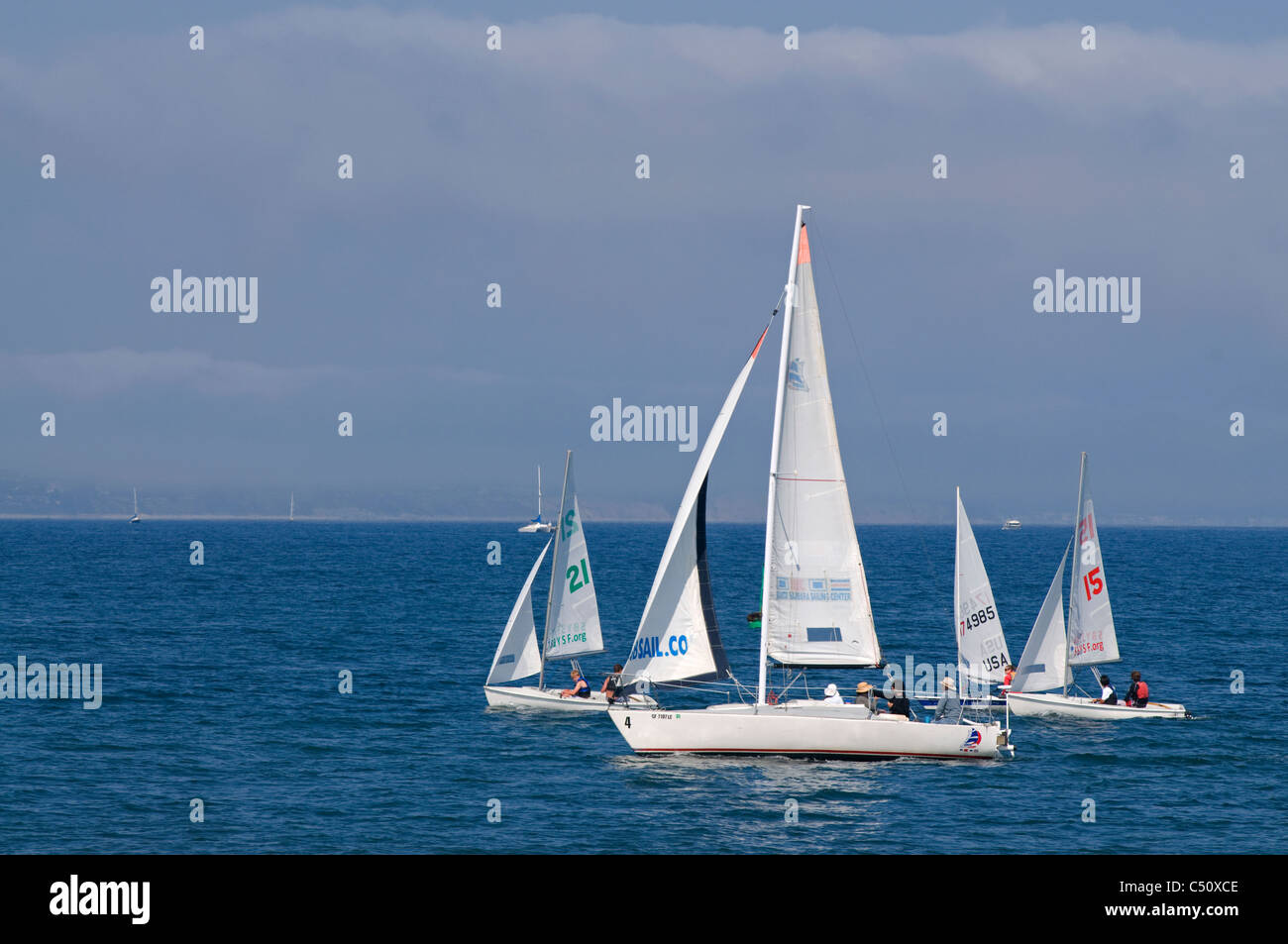 Sailboat regatta in Santa Barbara, CA Stock Photo Alamy