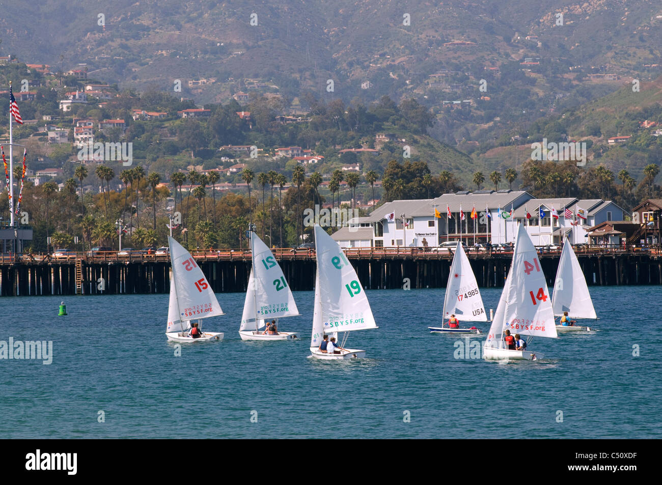 Sailboat regatta in Santa Barbara, CA Stock Photo - Alamy