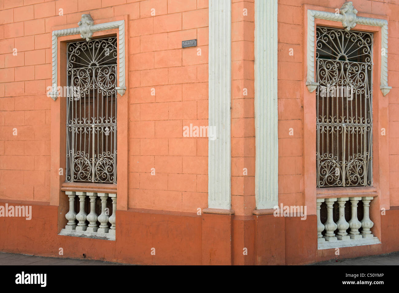 Colorful facade of colonial houses, Camaguey, Cuba Stock Photo Alamy