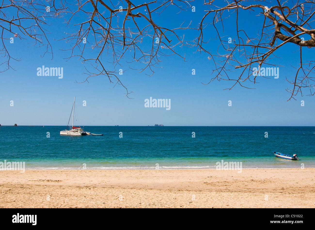 Playa Conchal in Guanacaste long the Pacific Ocean is considered to be amongst the most beautiful beaches In Costa Rica Stock Photo