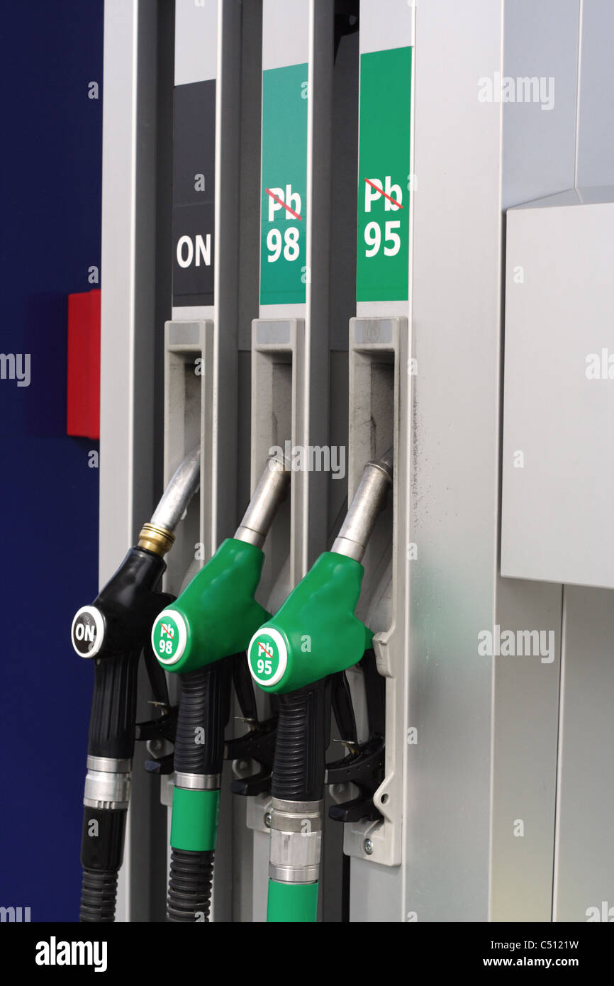Gas station nozzles Stock Photo Alamy
