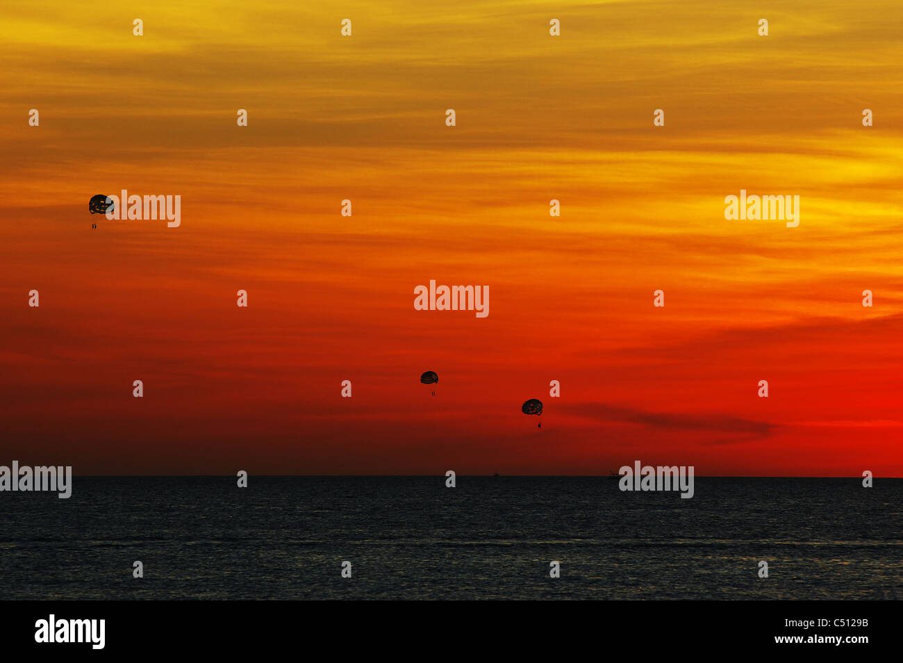 Ocean sunset landscape in Boracay, Philippines Stock Photo