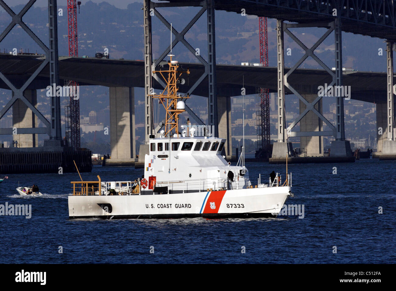 he 87 foot United States Coast Guard Cutter Adelie patrols the waters