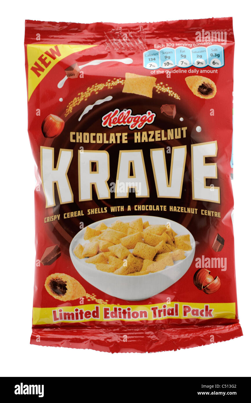Limited Edition trial pack bag of Kelloggs cereal chocolate hazelnut