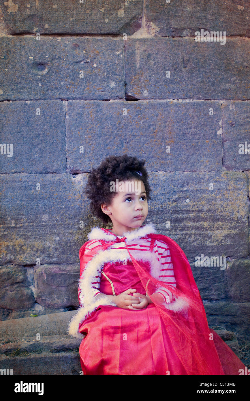 Little girl dressed up in costume, portrait Stock Photo