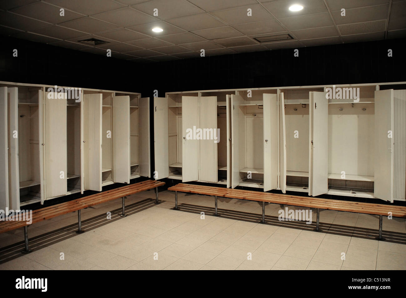 Away team changing room in the Camp Nou football stadium, Barcelona, Spain  Stock Photo - Alamy