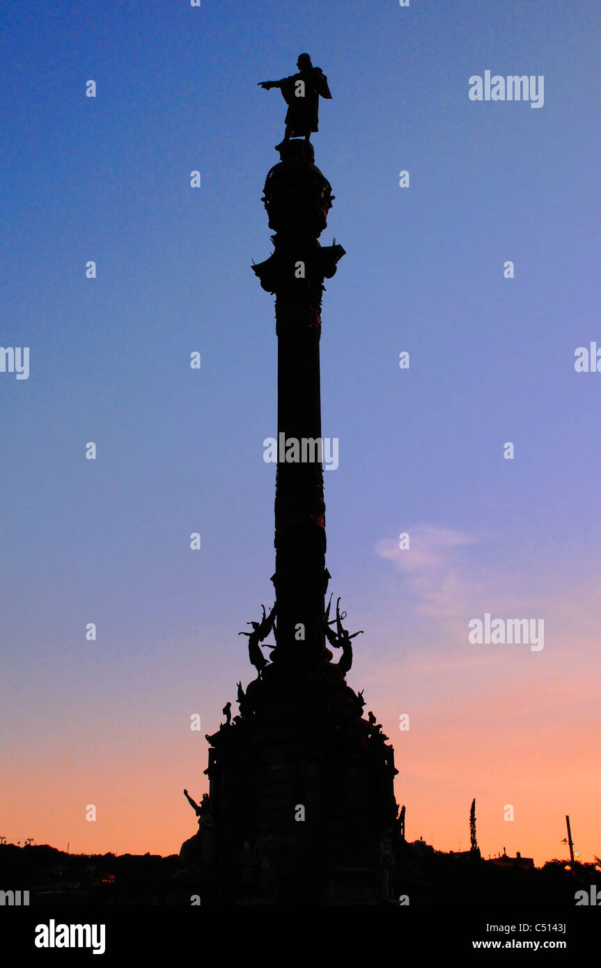 Christopher Columbus monument, Barcelona, Spain Stock Photo