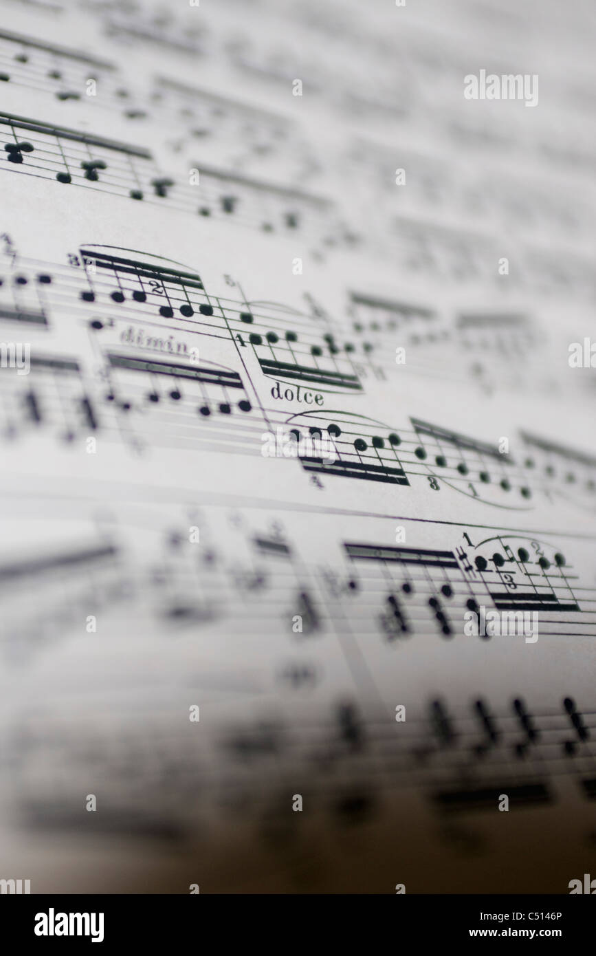 Musical score, close-up Stock Photo