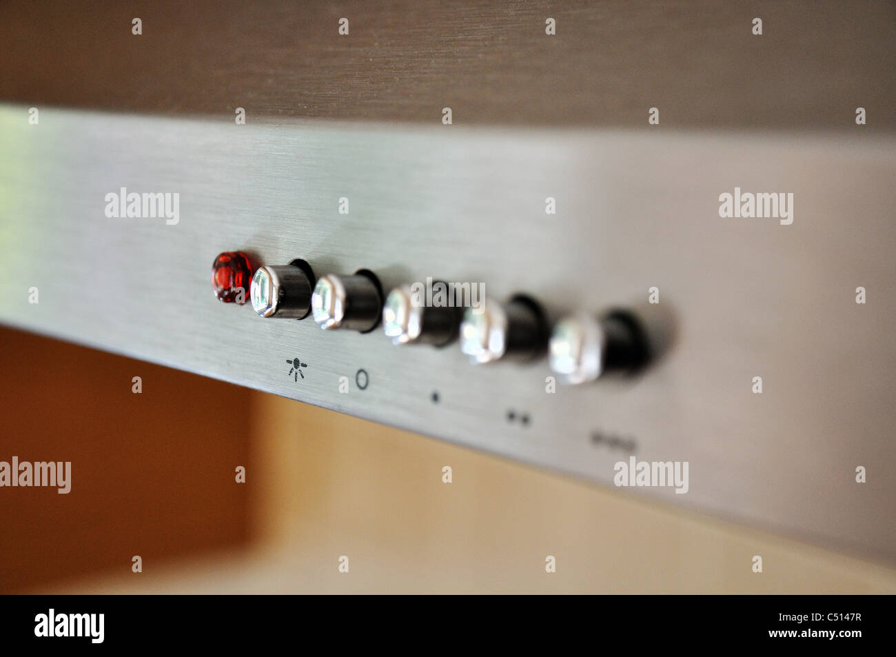 extractor fan buttons kitchen stainless steel Stock Photo Alamy