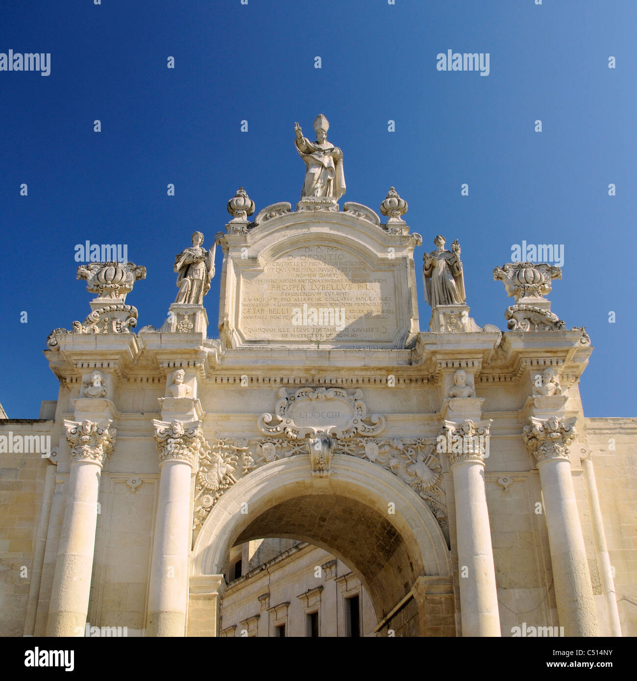 Italy, Puglia, Lecce, Porta Rudiae (Rudiae Gate) Stock Photo