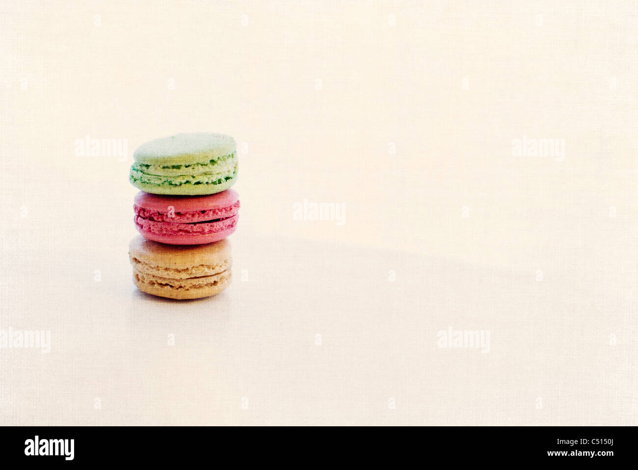Stack of colorful macarons Stock Photo