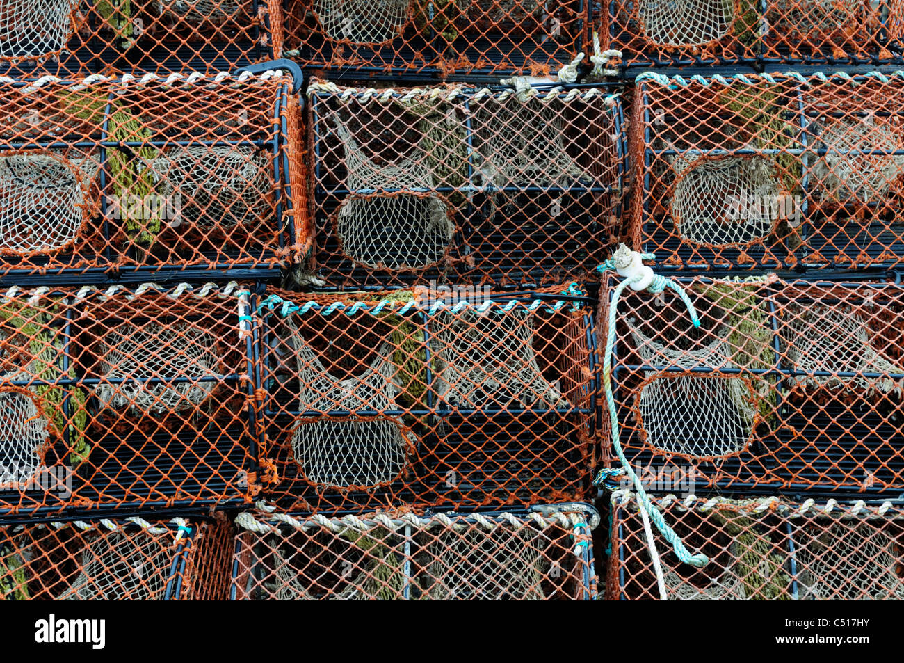 Crab and Lobster Pots, Wells-Next-The-Sea, Norfolk, England, UK Stock Photo