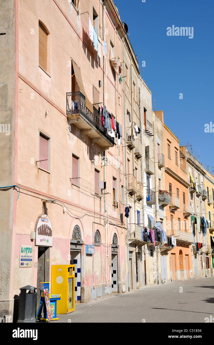 Houses, Trapani, Sicily, Italy Stock Photo Alamy