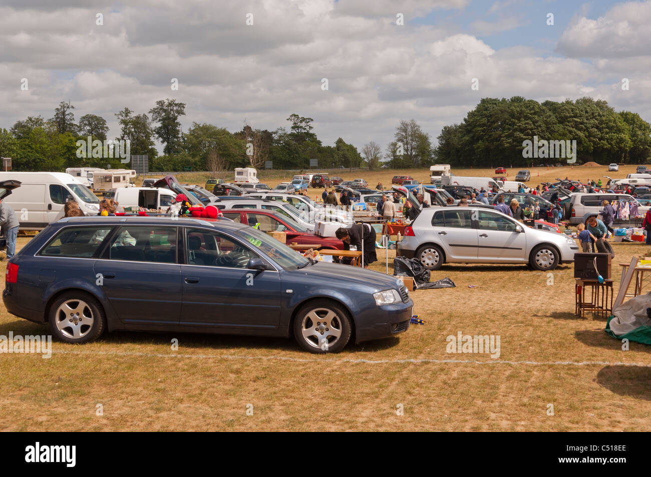 A car boot sale in Suffolk , England , Britain , Uk Stock Photo Alamy