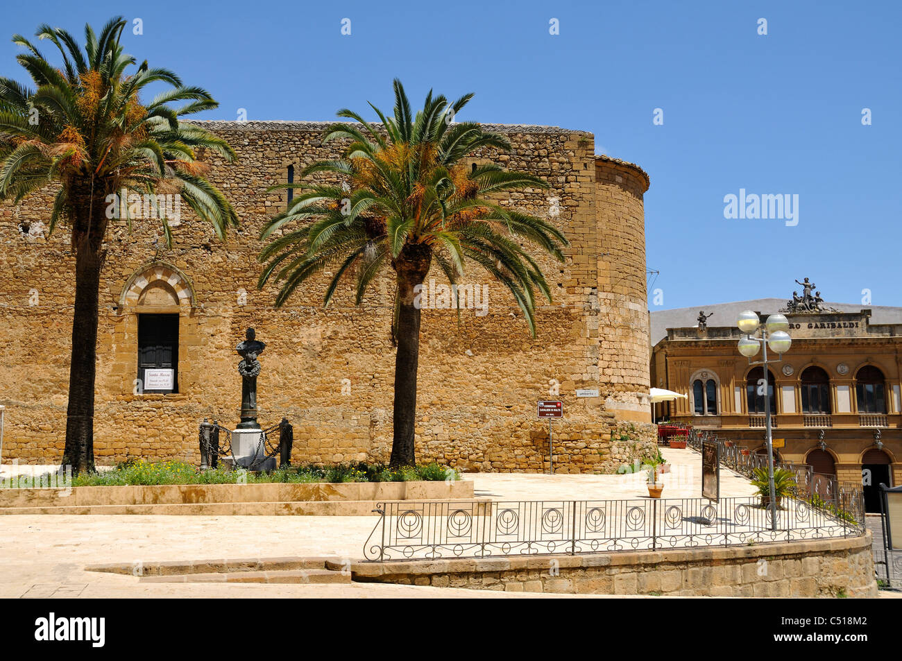 Historical Building, Commenda dei Cavalieri di Malta, Piazza Armerina, Sicily, Italy Stock Photo