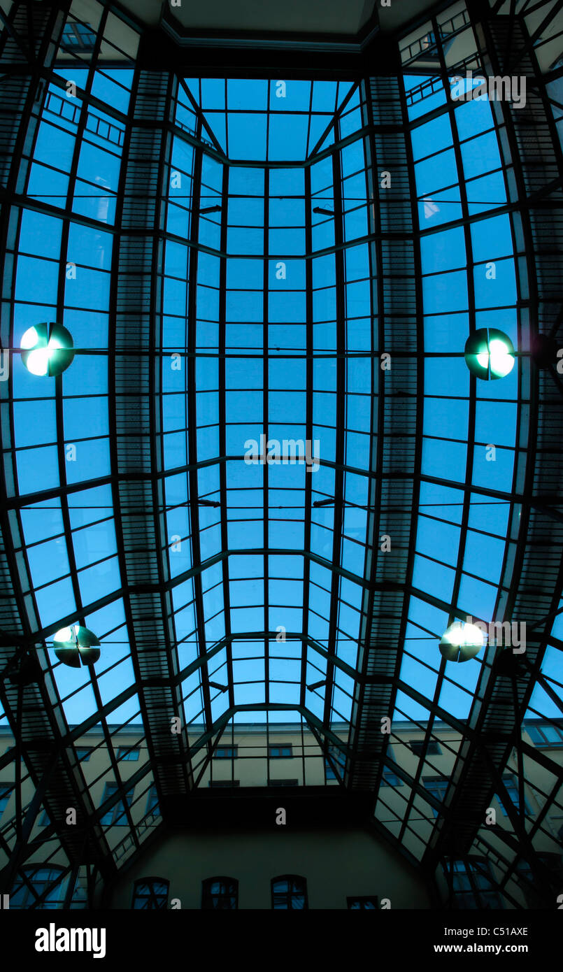 Finland Helsinki shopping center glass ceiling Stock Photo
