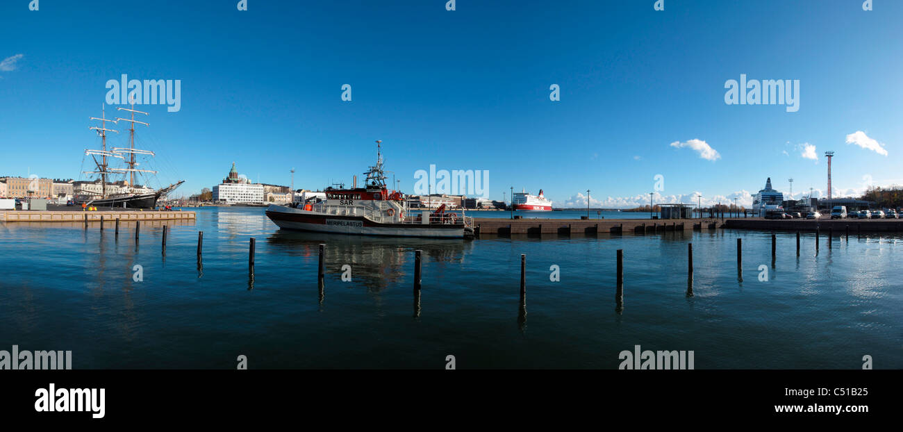 Panorama skyline Helsinki south Harbor Stock Photo