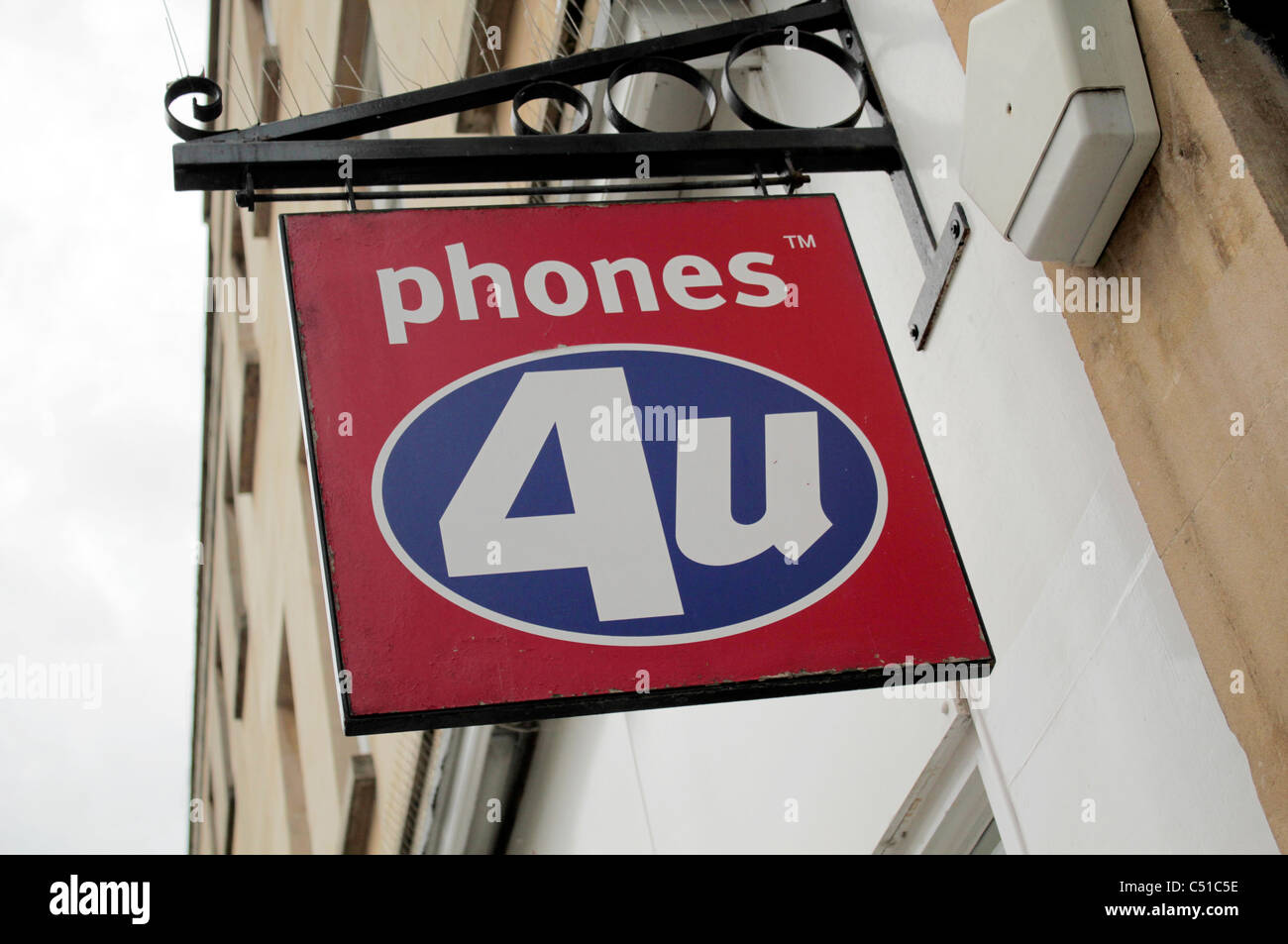 Phones 4U sign outside shop Stock Photo