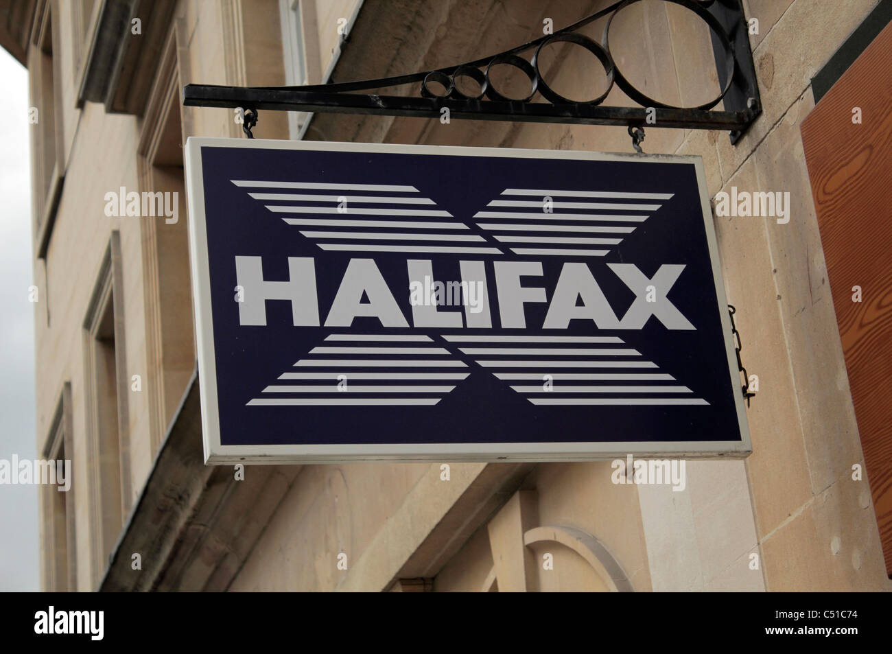Halifax sign outside Trowbridge, UK branch Stock Photo Alamy