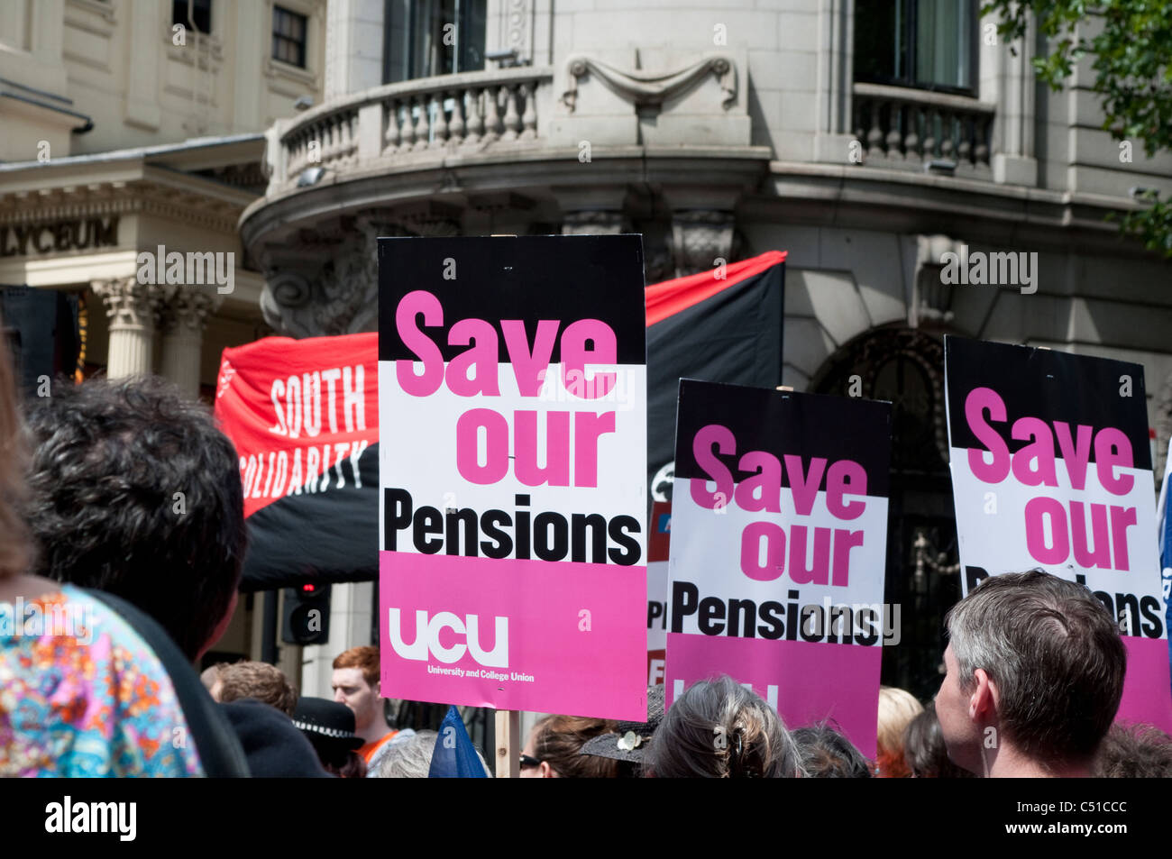 Public sector pensions strike, March on the Strand, London, 30/06/2011, UK Stock Photo