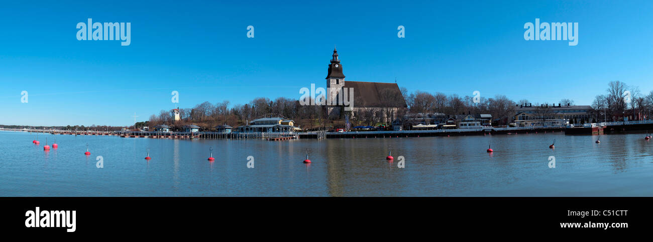 Scandinavia Finland Naantali Convent church at Baltic sea Stock Photo
