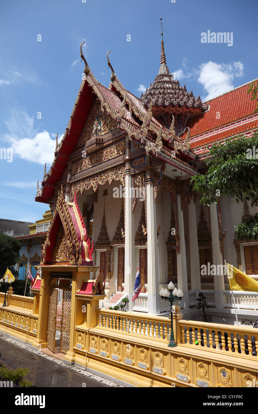 Wat Jaroen Sukaram Worawiharn, Samut Songkhram Province, Thailand Stock Photo