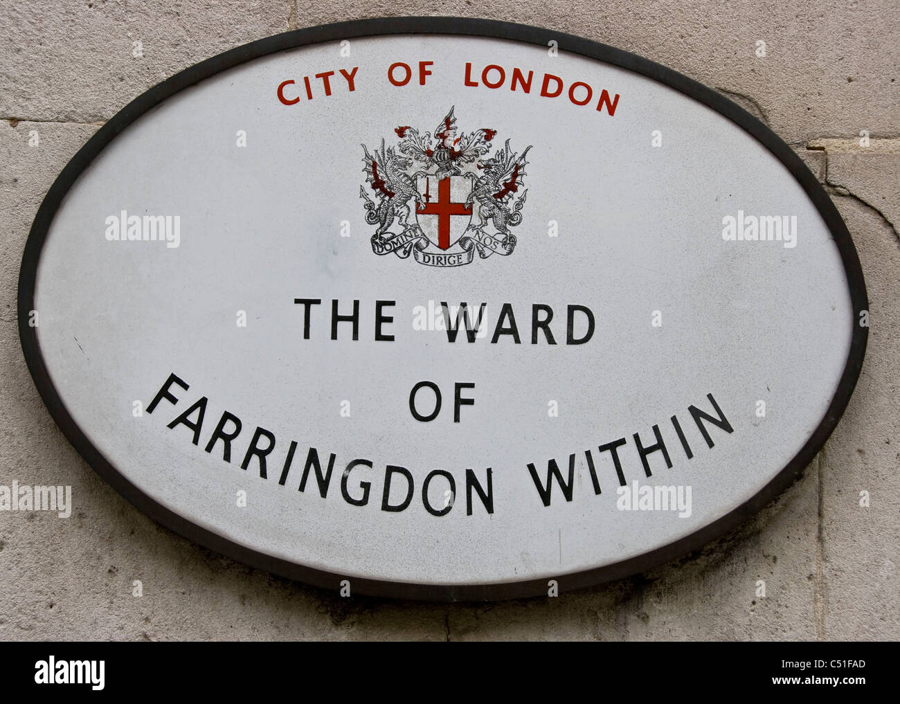 Plaque for the Ward of Farringdon Within in the City of London England Europe Stock Photo