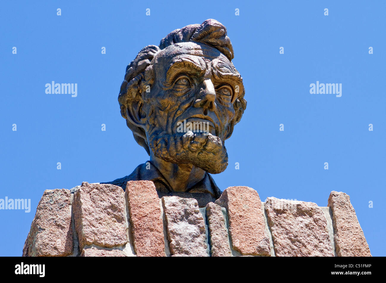 Robert Russi's bronze sculpture of Lincoln's head erected in honor of
