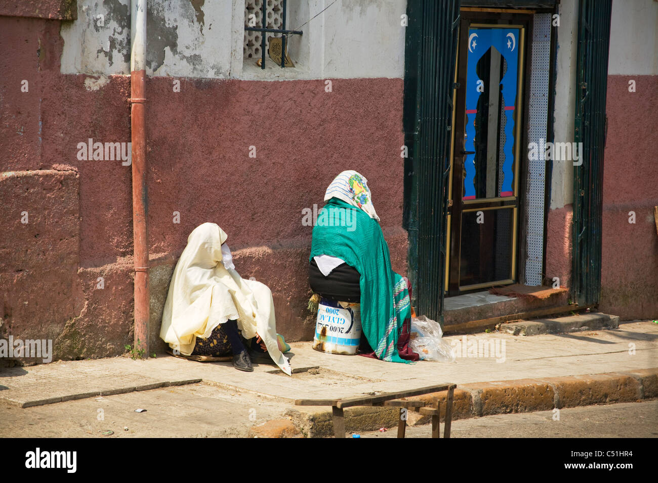 Two women, Kasbah, Algiers, Algeria, North Africa Stock Photo