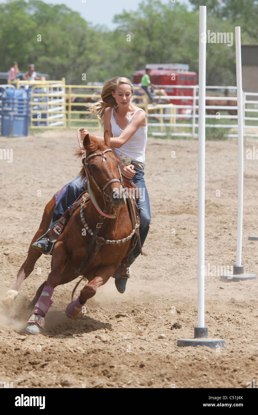 Pole racing on horse event taking place during the annual Eastern