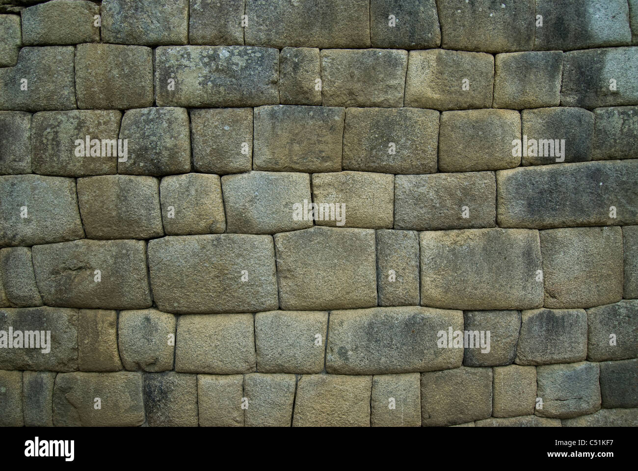 Detail of Inca masonry at Machu Picchu Ruins in the Peruvian Andes ...