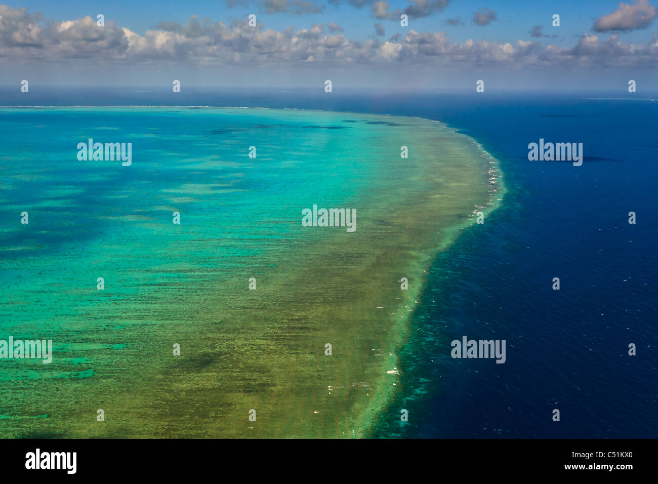 Arlington Reef aerial view Great Barrier Reef Stock Photo