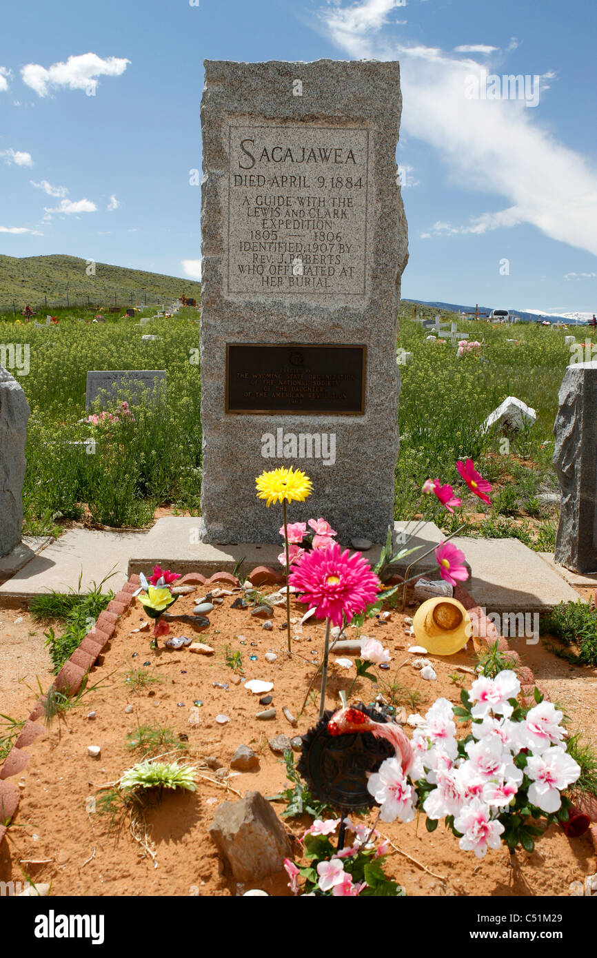 Grave of Sacajawea in Fort Washakie, Wyoming. Sacajawea was a guide for