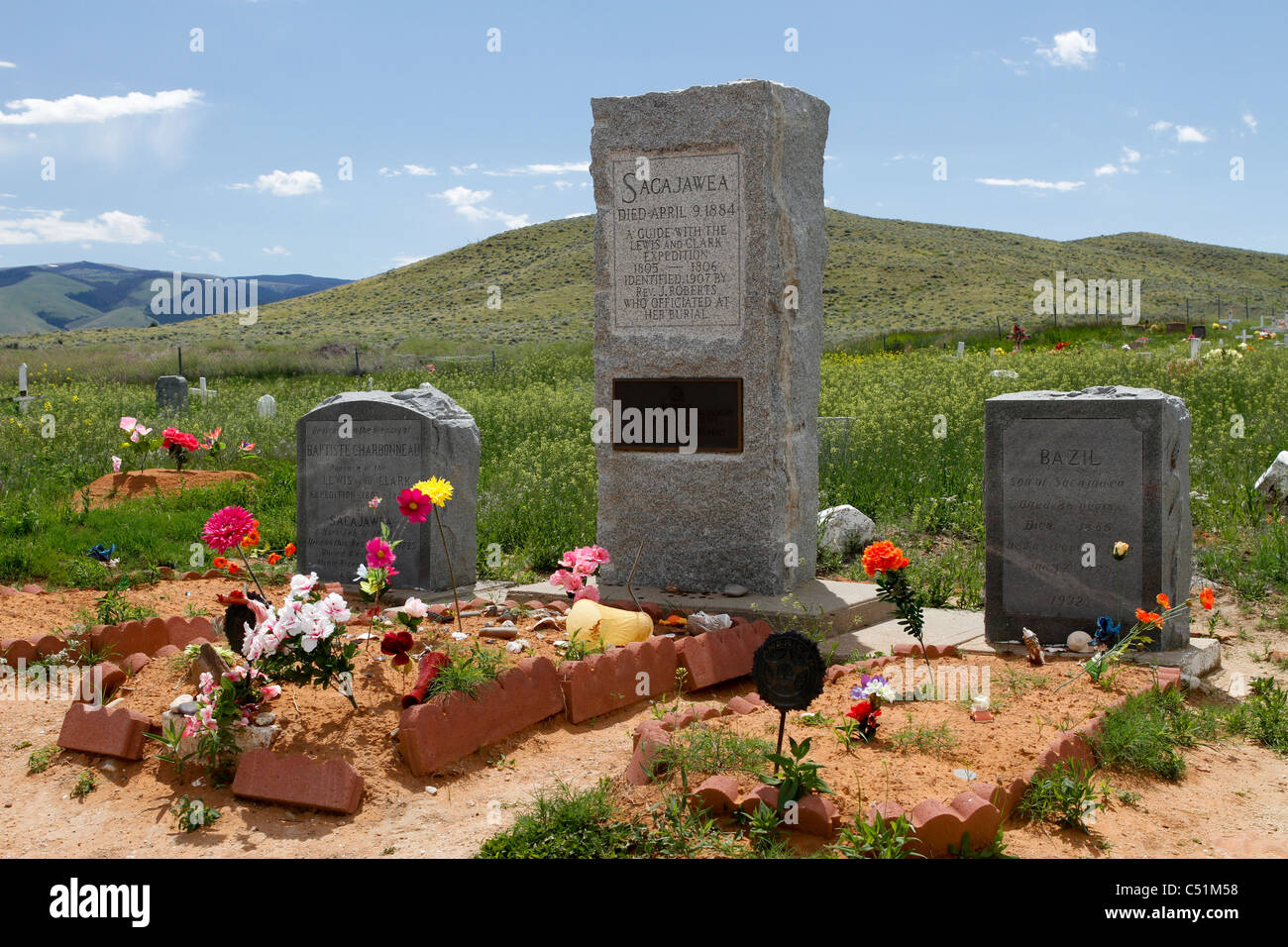 Grave of Sacajawea in Fort Washakie, Wyoming. Sacajawea was a guide for