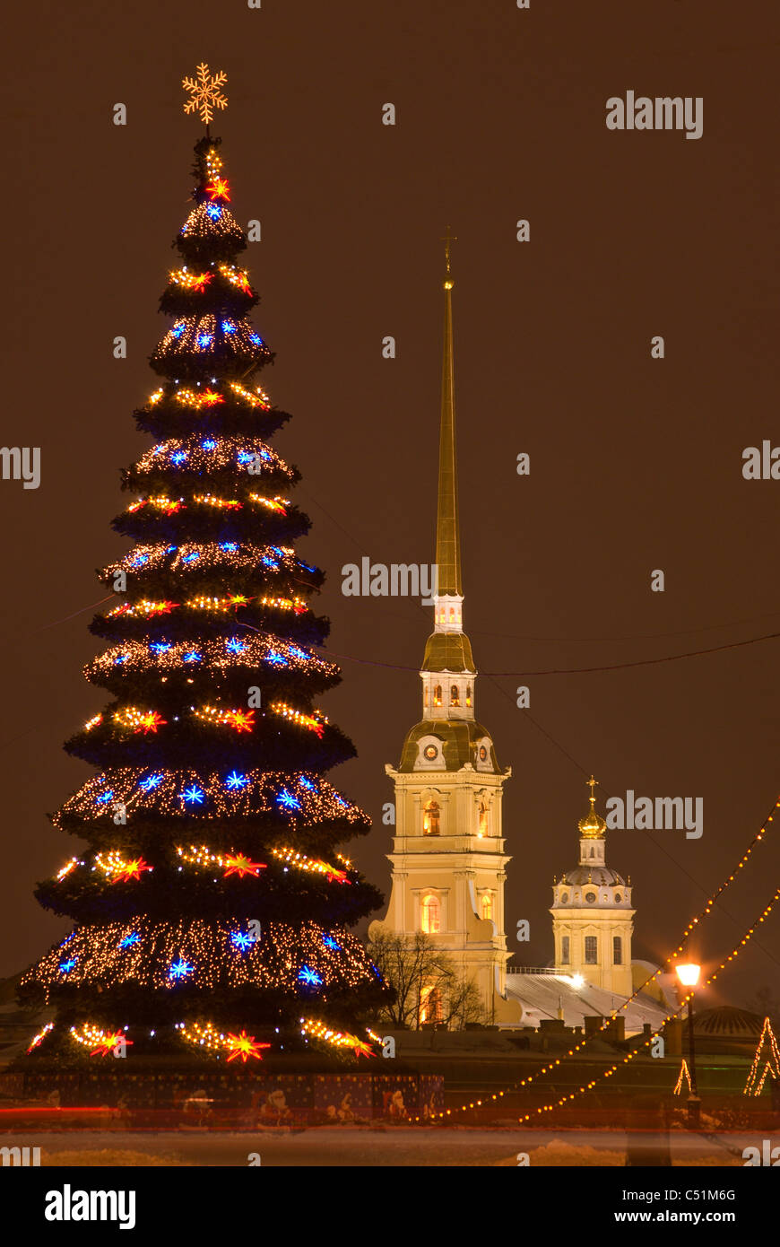 Russia St Petersburg Christmas Tree High Resolution Stock Photography