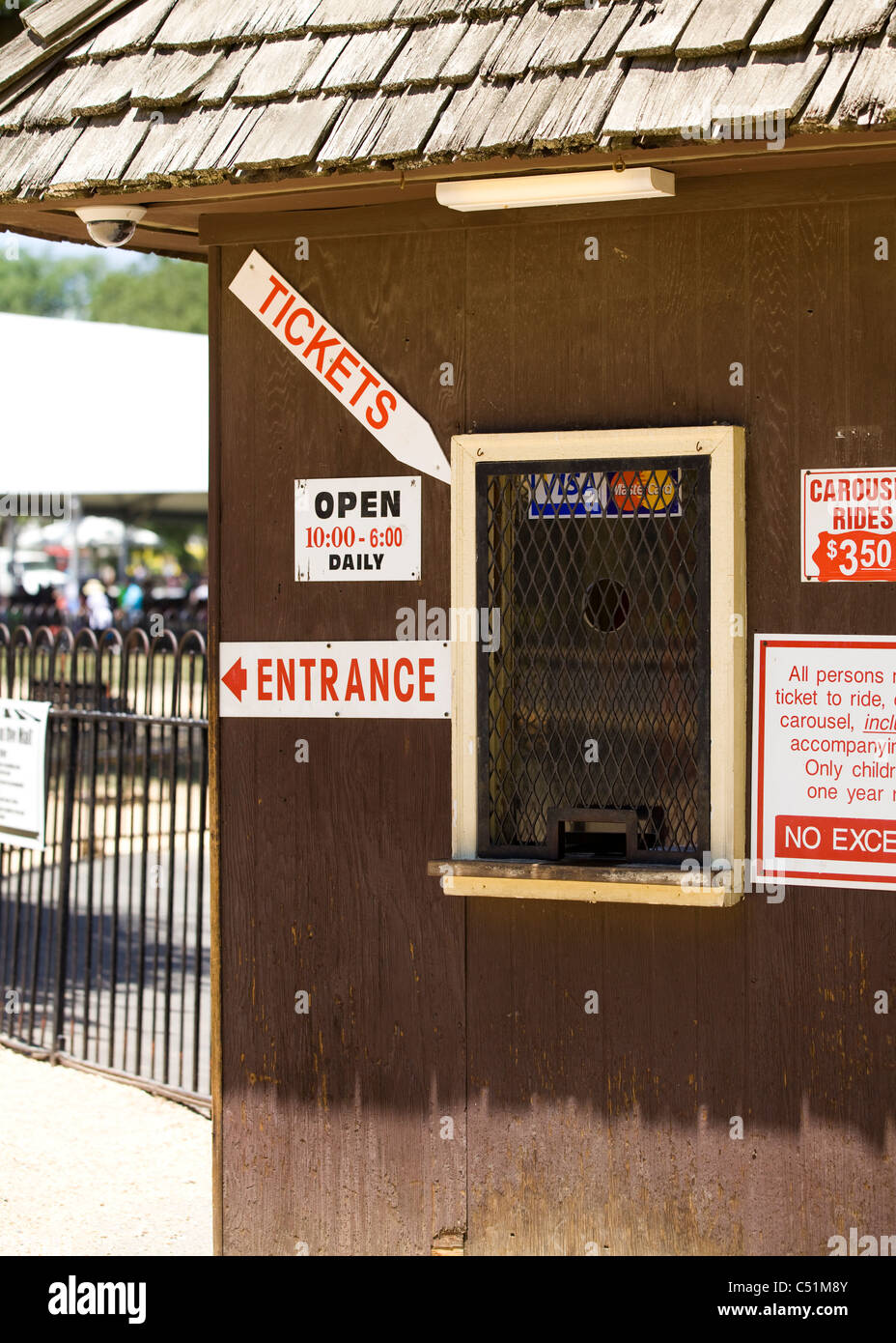 Outdoor ticket booth window Stock Photo Alamy