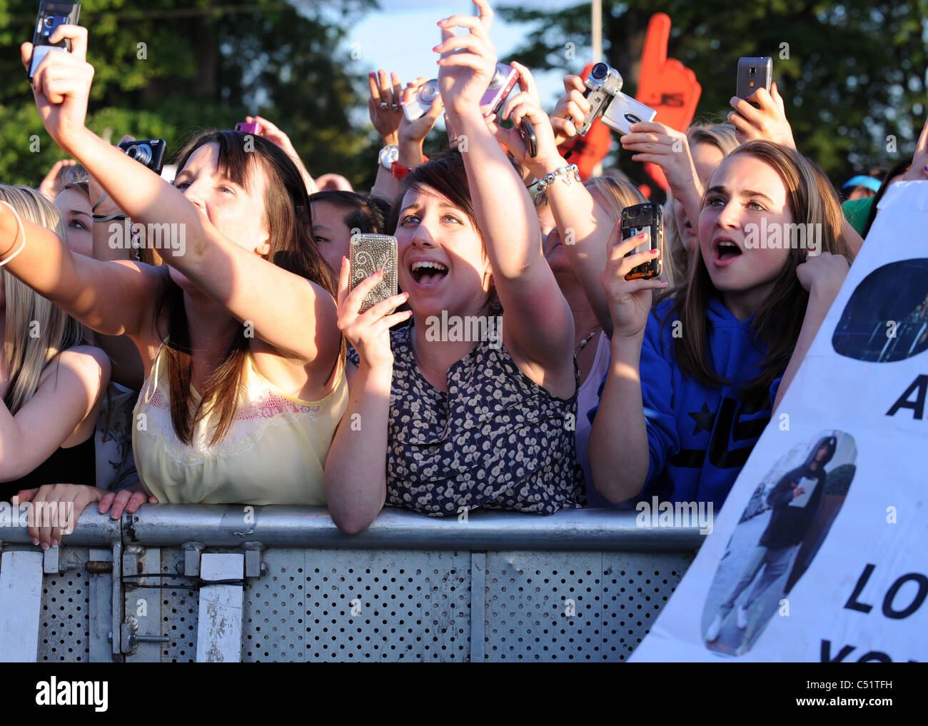 fans at the JLS concert at ingleston royal highland showground Edinburgh. Stock Photo