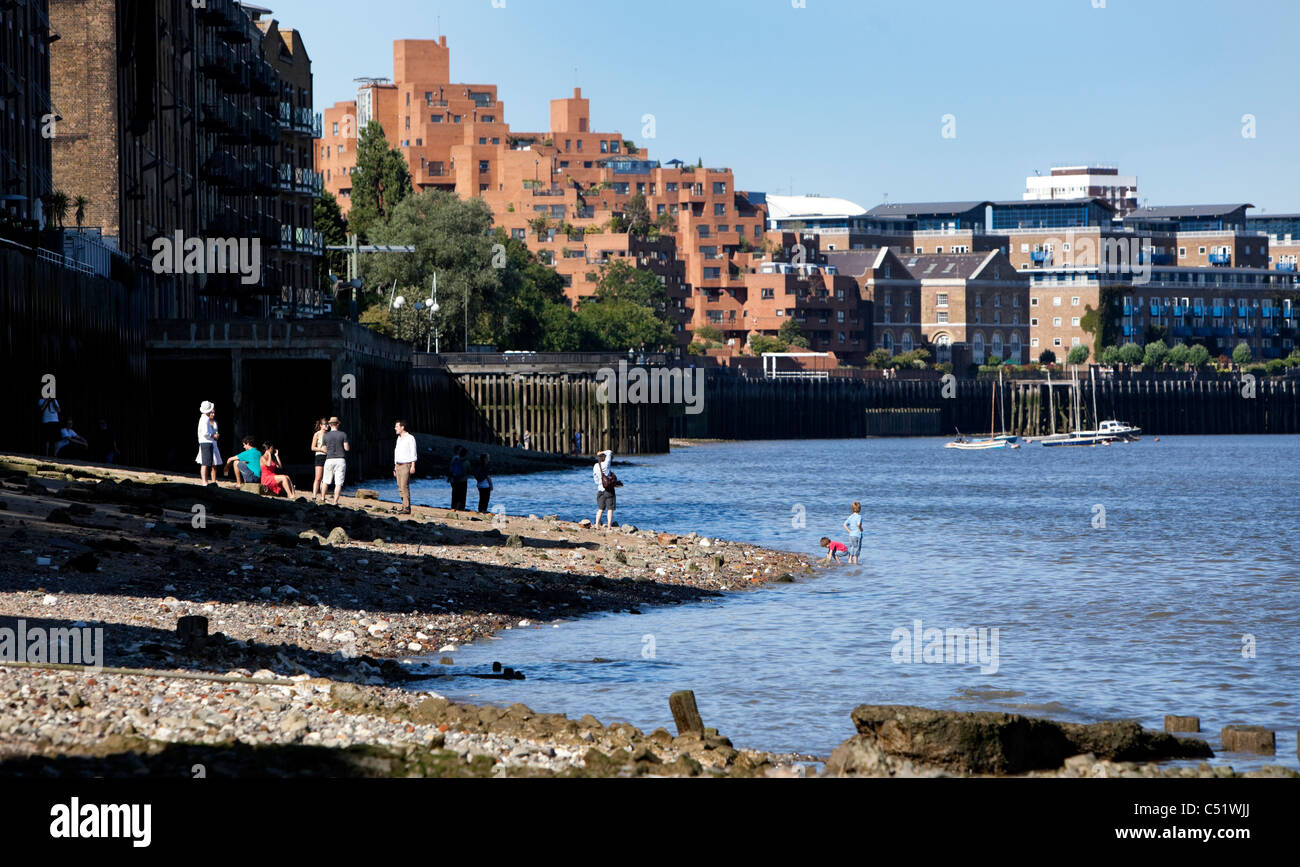 An image of a stretch of the River Thames shores, London, England, UK Stock Photo