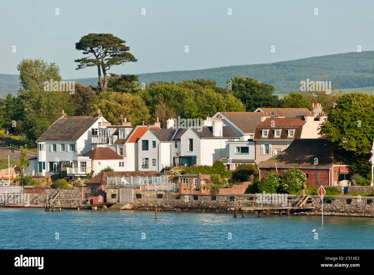 Seafront at Yarmouth Isle of Wight from the English Channel. JMH5132