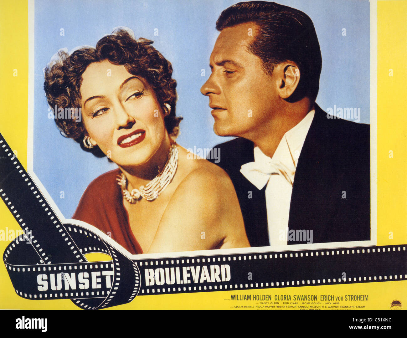 SUNSET BOULEVARD 1950 Paramount film with William Holden and Gloria Swanson Stock Photo