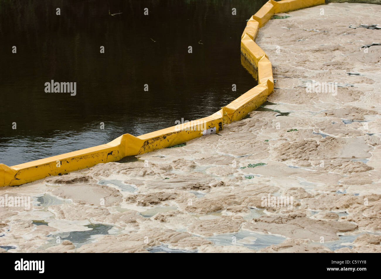 turbidity fence on waterway Stock Photo Alamy