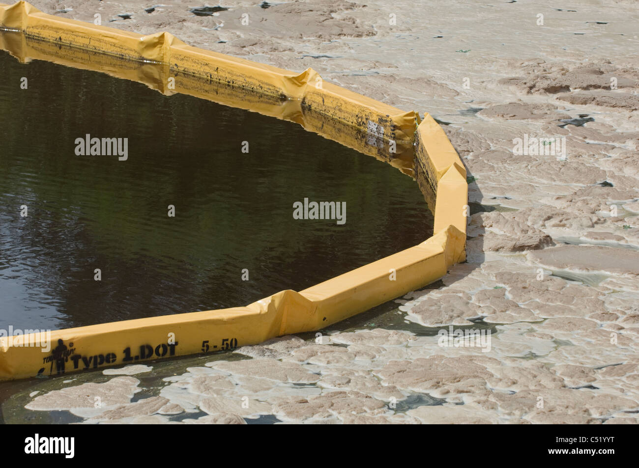 turbidity fence on waterway Stock Photo Alamy