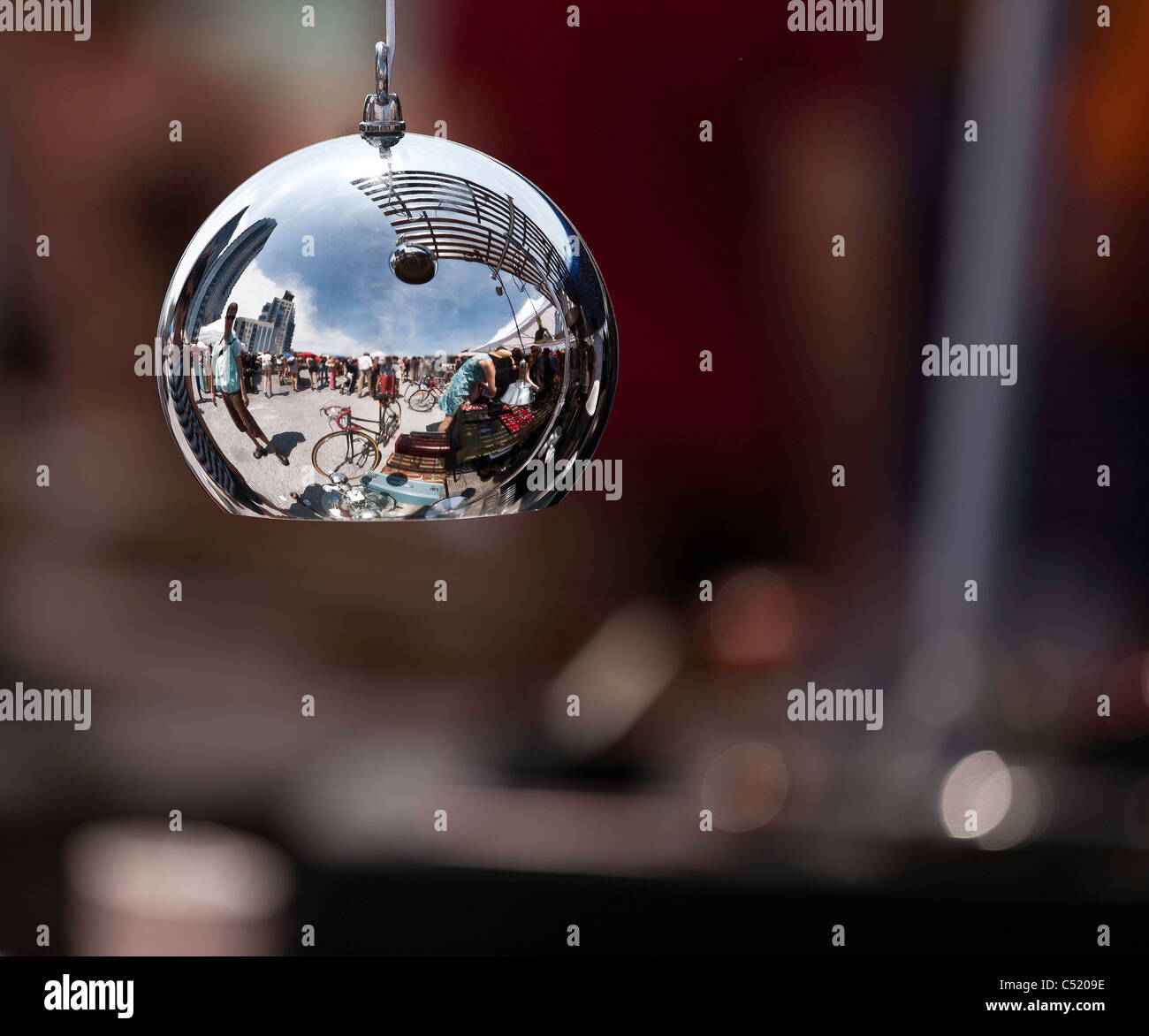 Reflections, Street Fair, Shallow Depth of Field Stock Photo