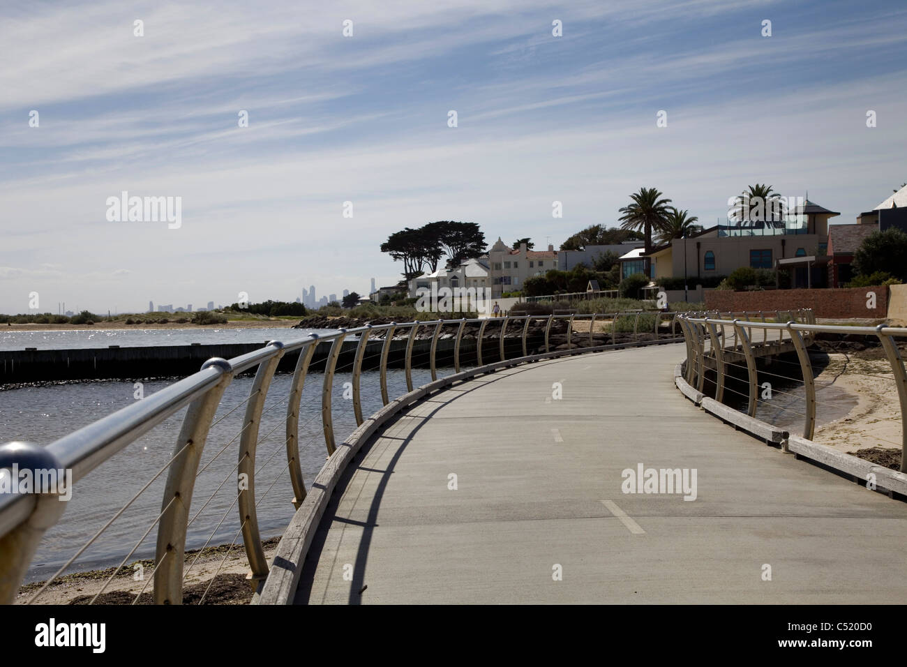 Seafront at Elwood esplanade Melbourne Stock Photo Alamy