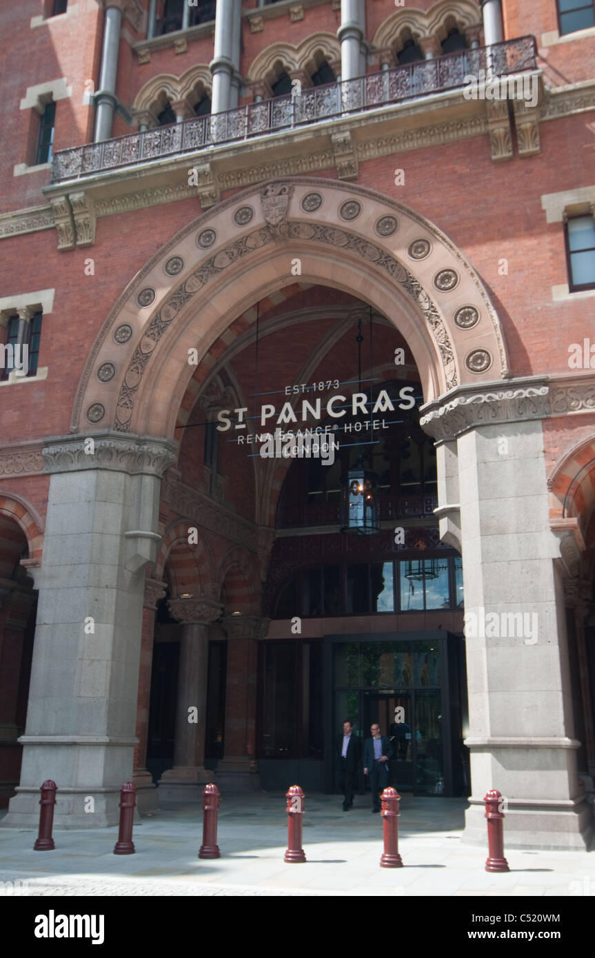 Entrance to the St. Pancras Marriott Renaissance Hotel in London, England, UK. Stock Photo